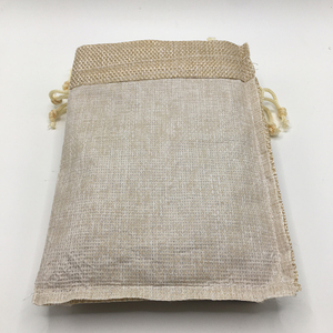 大号 15x20 厘米定制徽标印刷数码直接喷射防水层压抽绳袋黄麻亚麻袋中国 - Product Image 2