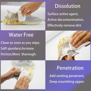 Lingettes humides pour baskets, 12 pièces par boîte en plastique, lingettes pour chaussures - Product Image 4