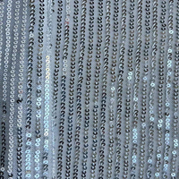 Nouveau tissu en maille élastique en polyester et ammoniac, écologique, extensible, à rayures verticales de 3 mm, avec paillettes, magnifique, respirant, à usage universel