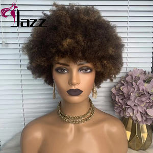 Perruque Lace Frontal Wig 100% naturelle péruvienne — queen beauty, cheveux crépus bouclés, perruque <span class=keywords><strong>Afro</strong></span>, pre-plucked, Full Lace HD, courte odeur, pour femmes noires - Product Image 1
