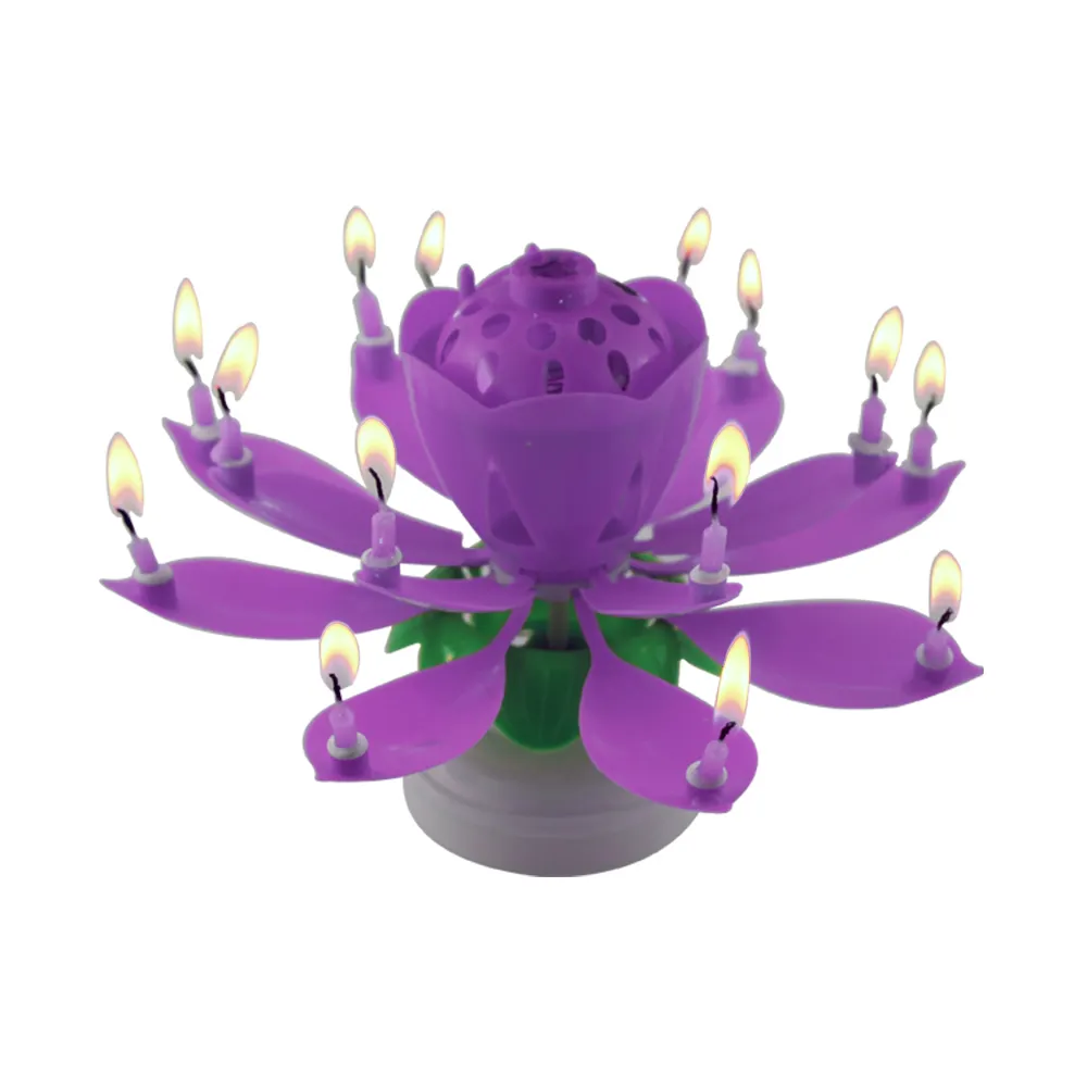 Wholesale Lotus Shape Song Flower Firework Candles for Party & Birthday Celebration Decorations Paraffin Wax Bars Mother's Day