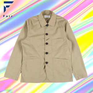 เสื้อแจ็คเก็ตเบเกอร์แบบมีกระเป๋าสี่ช่องด้านหน้าทรงโค้งทำจากโพลีเทคแบบรีไซเคิลทรงปกติขนาดพอดีสำหรับใส่สบายในชีวิตประจำวัน - Product Image 1