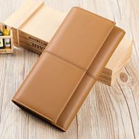 Dompet Kulit Sapi Lapisan Atas Anti RFID Kapasitas Besar dengan Ritsleting, Slot Multi-Kartu, Dompet Kulit Asli untuk Pria Wanita