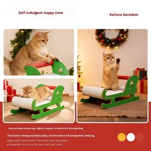 Umweltfreundliches Katzen-Kratzbrett Weihnachten Grenzüberschreitende Haustierzubehör Selbstunterhaltendes Warmes Katzenbett & -haus aus Wellpappe - Product Image 2