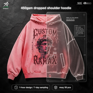 Sudadera con Capucha Personalizada Estilo Vintage, Diseño Gráfico del Ojo que Todo lo Ve, Desgastada, Corta, Holgada, Estilo Gótico Urbano para Hombre - Product Image 1