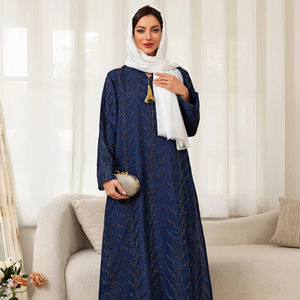 Elegante Abaya Islámica Informal y Transpirable de Poliéster <span class=keywords><strong>para</strong></span> Mujer - Corte Holgado <span class=keywords><strong>para</strong></span> Eid/Bodas, Conferencias de Padres y Maestros, Actividades al Aire Libre - Product Image 1