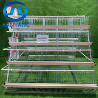 Cage à poules pondeuses à 4 niveaux et 5 portes, type A, galvanisée à chaud, équipement d'élevage avicole pour poules pondeuses
