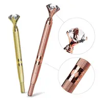 Private Label Diamant Kralen Goud Zilver Wenkbrauw Microblading Tattoo Pen Crystal Ronde Naald Handvatten Houder Make-Up Handmatige Pen