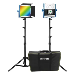 NiceFoto TC 600RGB Kit professionale da Studio con luce bicolore LED Video Photo Panel Light