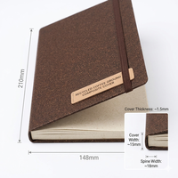 Carnets en liège haut de gamme A5 personnalisables avec logo, écologiques, en grains de café, avec bande élastique, pour cadeaux de bureau