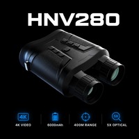 Jumelles de vision nocturne numériques 4K HNV280, batterie rechargeable, dispositif de vision nocturne infrarouge pour l'observation des animaux