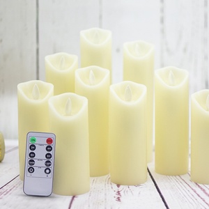 Kit de Velas LED sin Llama con Control Remoto, Pilares LED Dobles con Control Remoto, 9 Piezas para Iluminación de Eventos a Gran Escala, Velas LED de Parafina - Product Image 1