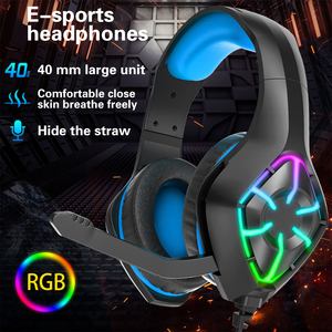 Juego de auriculares con cancelación de ruido Usb de 3,5 Mm con cable, auriculares para juegos de ordenador, auriculares de colores para jugadores con micrófono - Product Image 2