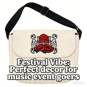 Appliques brodées en chenille écologiques, motif roses squelettes inspirées des Grateful Dead, à thermocoller/coudre pour vestes en jean et chapeaux - Product Image 3