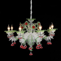 Lustre en verre de Murano soufflé à la main, lampe suspendue en verre coloré pour salle à manger, villa, décoration de la maison