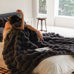 Manta <span class=keywords><strong>de</strong></span> piel sintética <span class=keywords><strong>de</strong></span> conejo, tejido <span class=keywords><strong>de</strong></span> 100% poliéster <span class=keywords><strong>de</strong></span> lujo, supersuave, Natural, grueso, gris oscuro - Product Image 2