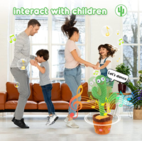 Cactus Dansant Parlant et Chantant, Jouet Lumineux avec 120 Chansons, Enregistrement de 15 Secondes de Votre Son, Chant + Danse + Enregistrement + LED, Jouet pour Bébés et Enfants
