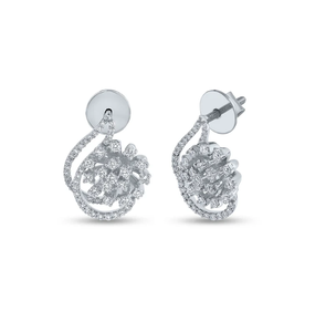 ต่างหูหยดน้ำประดับเพชรสีทองขาว14กะรัตสไตล์ร่วมสมัยพร้อมสตั๊ดระยิบระยับจากอินเดีย - Product Image 2