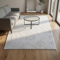 Tapis moelleux en fausse fourrure de lapin Shaggy pour chambre à coucher salon tapis et tapis beiges matelassés
