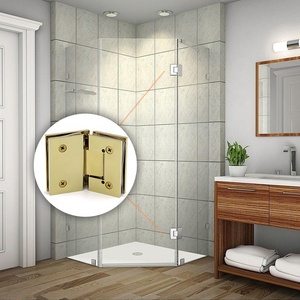 135 درجة الحرير النحاس نحى الذهب ضبط زاوية 10 مللي متر الزجاج الداخلية الحمام الزجاج سوينغ الربيع دش بباب المفصلي - Product Image 2