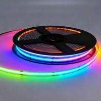 Tira de Luz LED COB RGB Direccionable de 12/24V y 630 LED, Impermeable, Flexible y Cortable, PCB de 12mm para Uso en Interiores y Exteriores