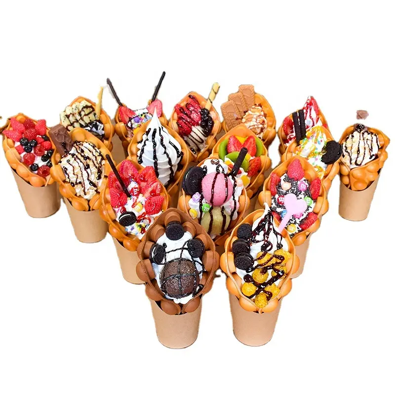 Имитационная модель вафельного мороженого, цветная игла, сахар, сломанный шоколад, рулон, конус, маття, ваниль, искусственная еда, дисплей