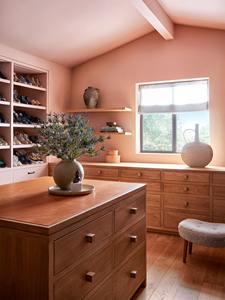 Armoire <span class=keywords><strong>de</strong></span> chambre moderne en bois <span class=keywords><strong>de</strong></span> noyer personnalisée, design modulaire à cadre apparent, système <span class=keywords><strong>de</strong></span> rangement professionnel en placage/mélamine - Product Image 1