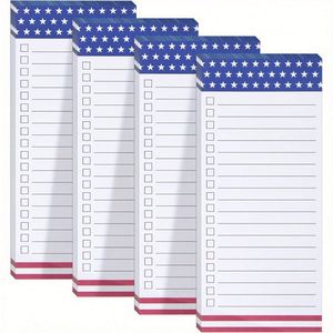 Lot de 4 blocs-notes thermiques imprimés, grands blocs-notes pour réfrigérateur, design magnétique complet, blocs-notes magnétiques pour réfrigérateur - Product Image 1