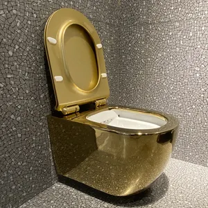Mangkuk Dinding Emas Berkualitas Emas Penyandang Rumah Hotel Australia Gantungan Dinding Bundar Satu Bagian Toilet