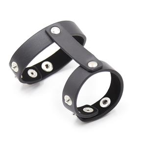 BDSM ห่วงรัดอวัยวะเพศชายแบบคู่, ห่วงรัดหนัง PU สำหรับผู้ชาย - Product Image 2