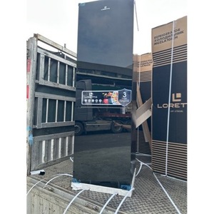 Réfrigérateur Loretto 278L avec miroir en verre, couleur noire, autoportant, commande électronique, dégivrage automatique, compresseur, affichage LED - Product Image 2