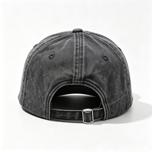 Casquette unisexe en toile personnalisée brodée, style vintage délavé et vieilli, 6 panneaux, rétro streetwear, avec logo imprimé - Product Image 6