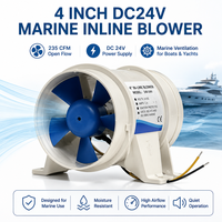 4 inç 24V DC Ateşlenmeye Karşı Korumalı Deniz Ventilatörü, Tekne RV Yat Deniz Havalandırma Üfleyicisi