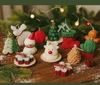 Souvenir de Noël, petit cadeau pratique, bougie parfumée artisanale, coffret cadeau de bougies parfumées de Noël