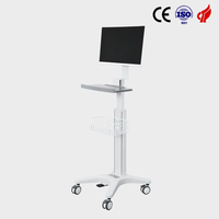 Carrito de Computadora Móvil para Hospital WEIYE, Altura Ajustable, Carrito Portátil para Laptop Médica, Estación de Trabajo para Enfermeras