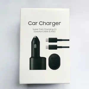 Cargador de coche USB C de carga súper rápida 2,0 de puerto dual (45W y 15W) adaptador de coche de carga rápida de puerto dual tipo C para Samsung A12, 2 unidades, 2 unidades