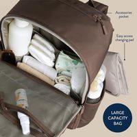 Sac à Dos à Langer Utilitaire à 17 Poches avec Porte-Biberons Isolés, Manchon pour Valise, Sangles de Poussette et Matelas à Langer Inclus