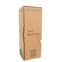 Boîte à fleurs en carton ondulé avec impression colorée et traitement de surface spécial, avec insertion personnalisée de fleurs et de pots