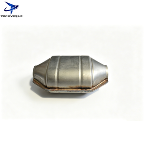 Konverter Katalitik Universal Keramik Logam Tipe Bulat dengan Sensor, TOP-EVER 3 Inch High Flow Stainless SPUN CAT - Product Image 3