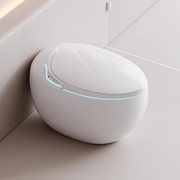 KD-T033A Tapa de Inodoro Inteligente con Forma de Huevo, Fabricada en Chaozhou, Alta Calidad, Funciones Inteligentes, Diseño Curvo Elegante, Inodoro de Pie