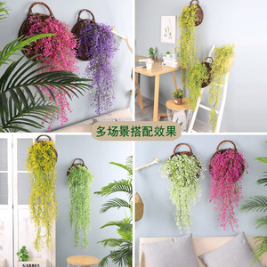 Guirlande artificielle de saule doré en plastique, verdure murale suspendue, décoration intérieure pour mariage, simulation haute fidélité de plantes persistantes - Product Image 3