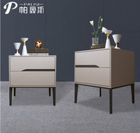 Table de chevet moderne pour chambre à coucher, petite commode avec peinture laquée + pieds en métal noir