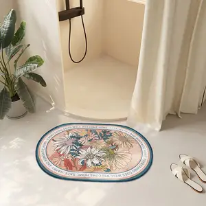 Flower customer designs rug washable and foldable faux cashmere printed fur rug and carpet For bathmat doormat foot mat