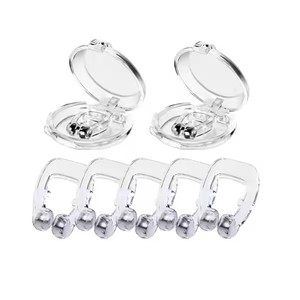 Clip nasal anti-ronflement en silicone transparent, réutilisable, magnétique, silencieux, aide au sommeil, unisexe, clip anti-ronflement silencieux - Product Image 1