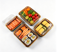 Conteneur rectangulaire en plastique de qualité alimentaire pour l'emballage de nourriture pour animaux de compagnie, hamburgers, pizzas, sandwichs, à emporter, pour restaurants, hôtels