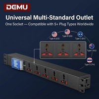 Enchufe Universal 1U PDU de 6 Tomas, Multiestándar, Interruptor de 2P, Indicador de Energía, Enchufe Tailandés, CE
