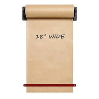 Distributeur de papier de boucher mural JH-Mech 18 pouces pour la maison et le bureau, noir avec bande en cuir, distributeurs de papier kraft en métal