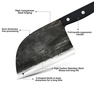 6,5 Дюймов Нож для мясника кованый кухонный нож сербский нож с деревянной ручкой