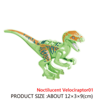 Ensemble de 8 pièces de blocs de construction de dinosaure en plastique brillant dans l'obscurité ensemble de jouets ensemble de briques de dinosaure jouet éducatif