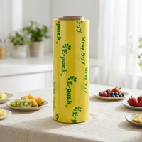 Film étirable en PVC de qualité alimentaire pour l'emballage alimentaire, transparent, longueur 10-2000 m, rouleau jumbo personnalisé